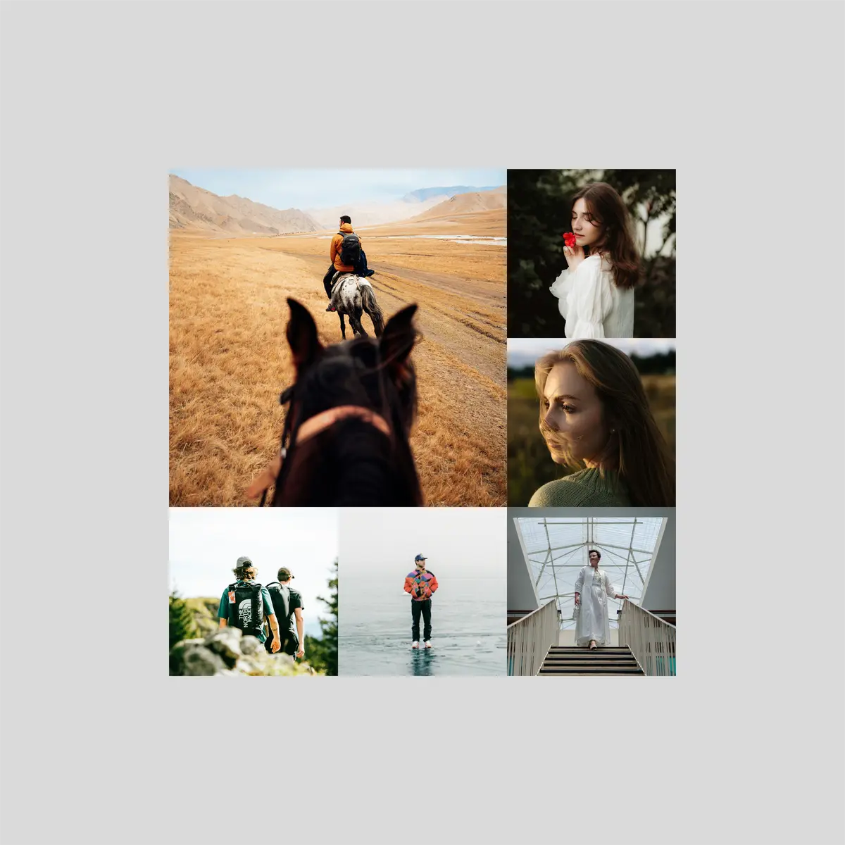 1 Large + 5 square  Collage acrylic  photo