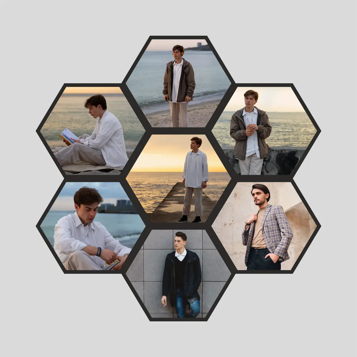 Hexa 7 photos  collage acrylic  Photo