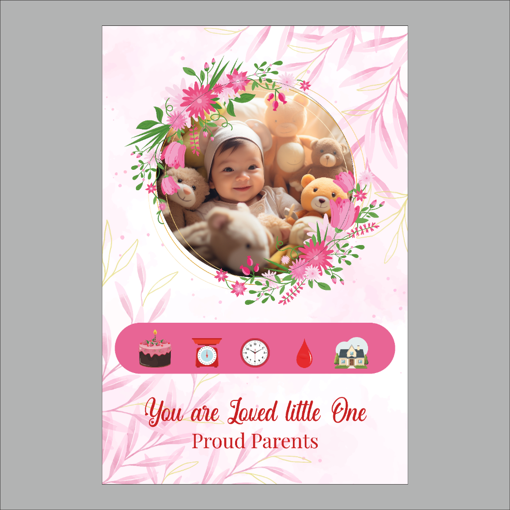 Baby Stats Pink Pattern