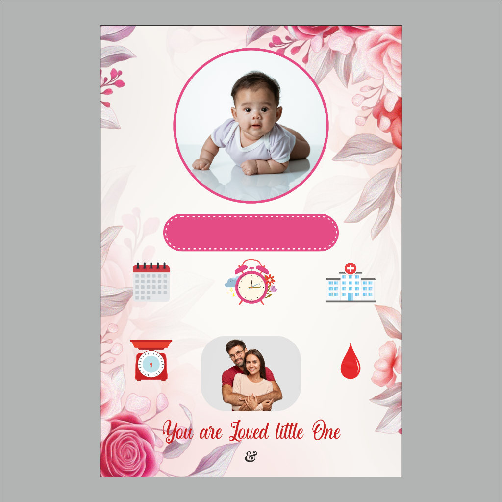 Baby Stats Floral Pattern