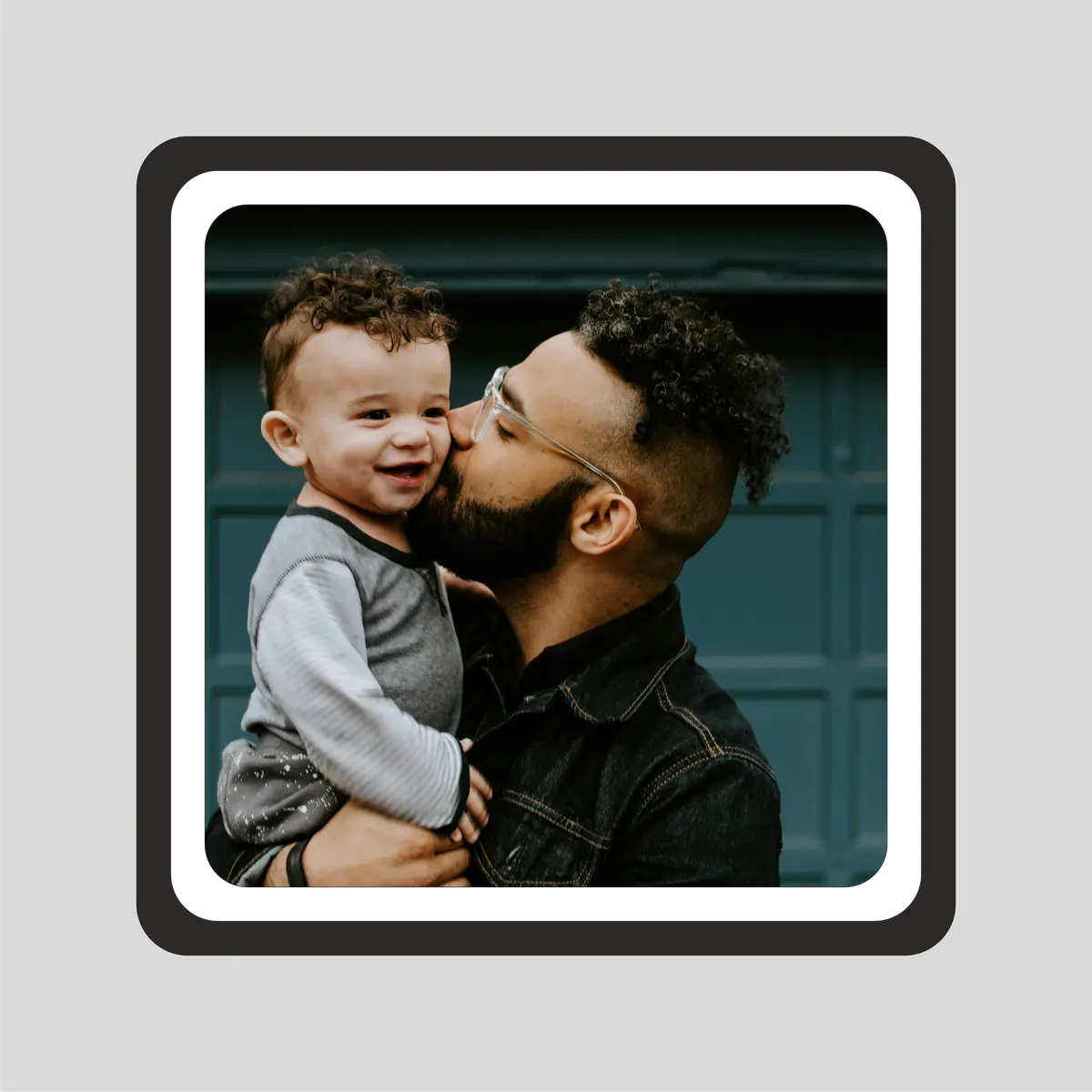 Acrylic Photo  square Rounded  corner with frame