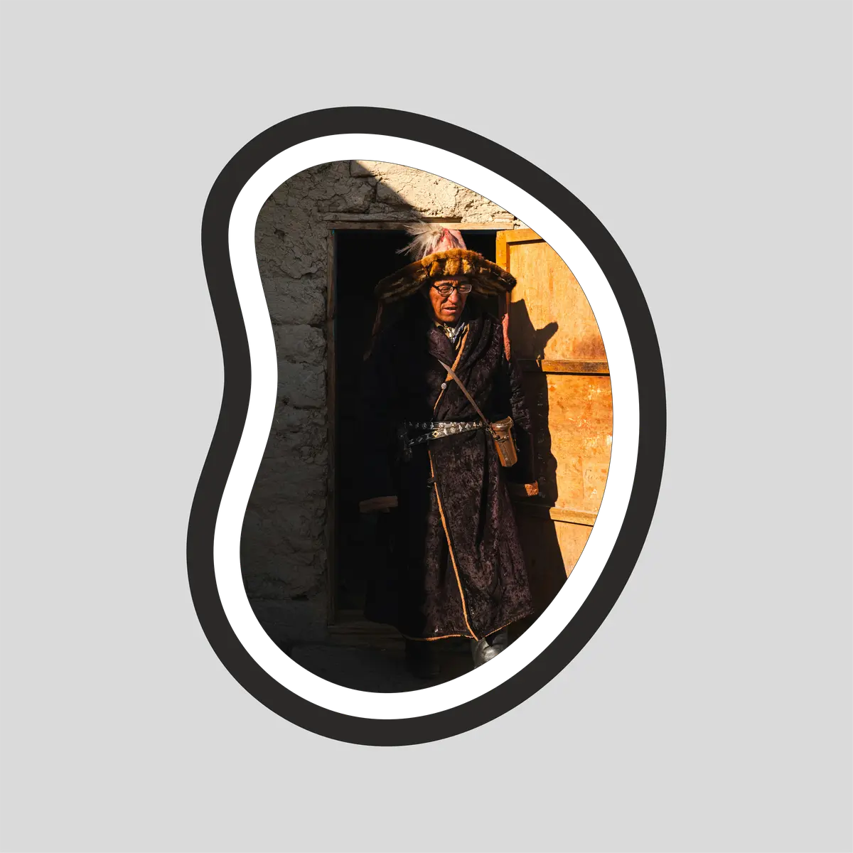 Potrait Bean Shape  Acrylic Photo with  frame