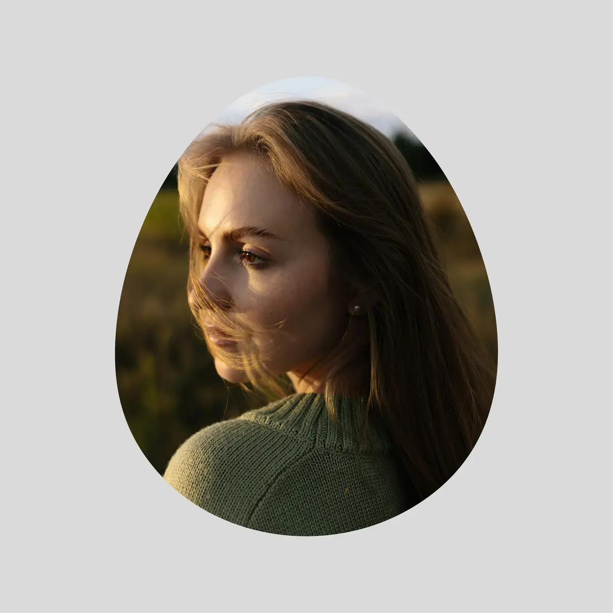 Potrait Egg Shape  Acrylic Photo