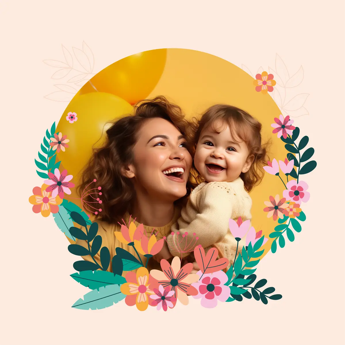 Flower face acrylic photo